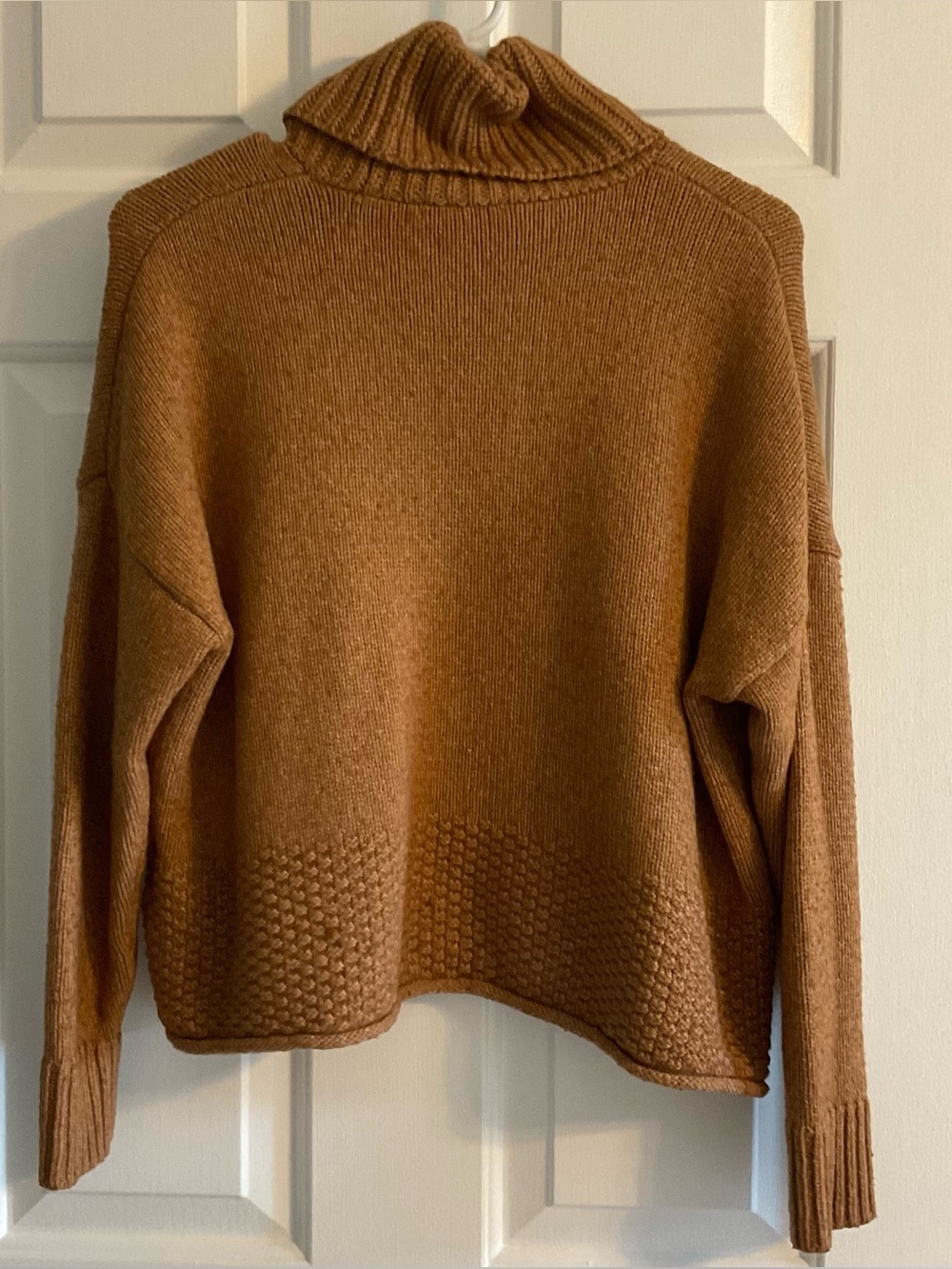 Madewell Sadler Turtleneck Sweater-Heather Camel Brown-Women’s Size Small - Picture 2 of 12